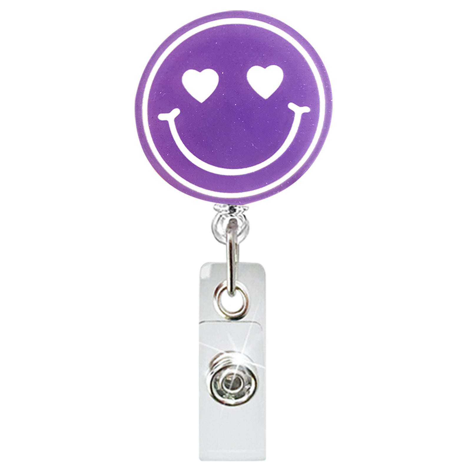 Wholesale Glitter acrylic medical retractable rotating alligator clip easy to pull